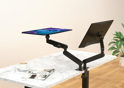 Swivel Dual Monitor Stand - Adjustable Desk Mount for 17"-34" Screens