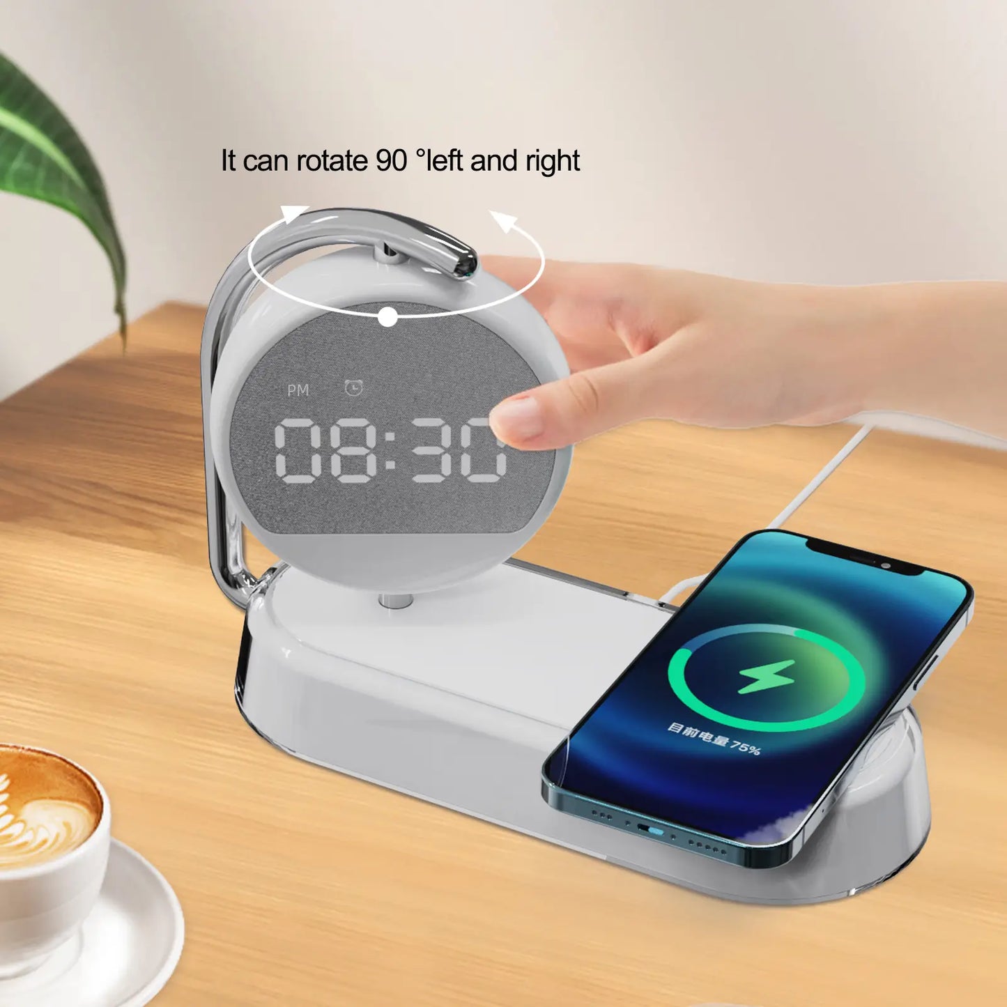 15W Portable LED Clock Wireless Charger