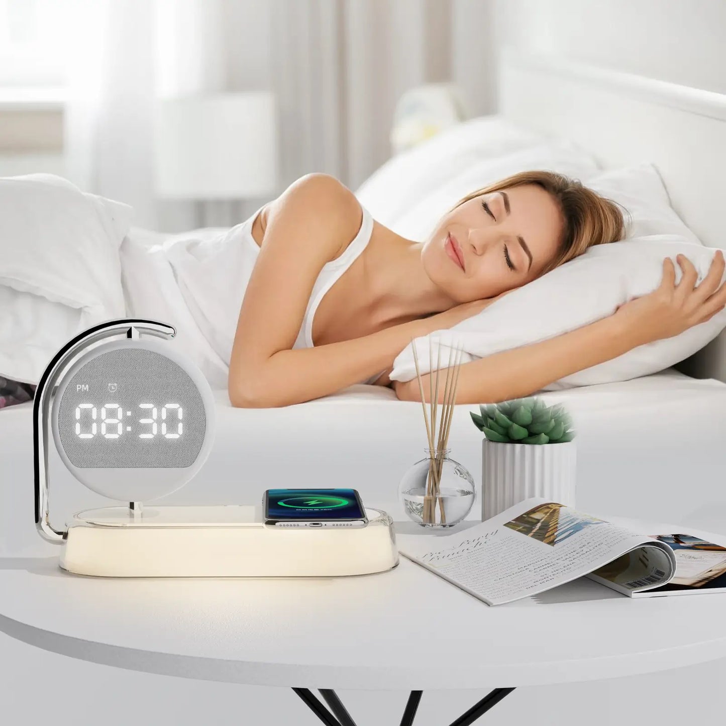 15W Portable LED Clock Wireless Charger