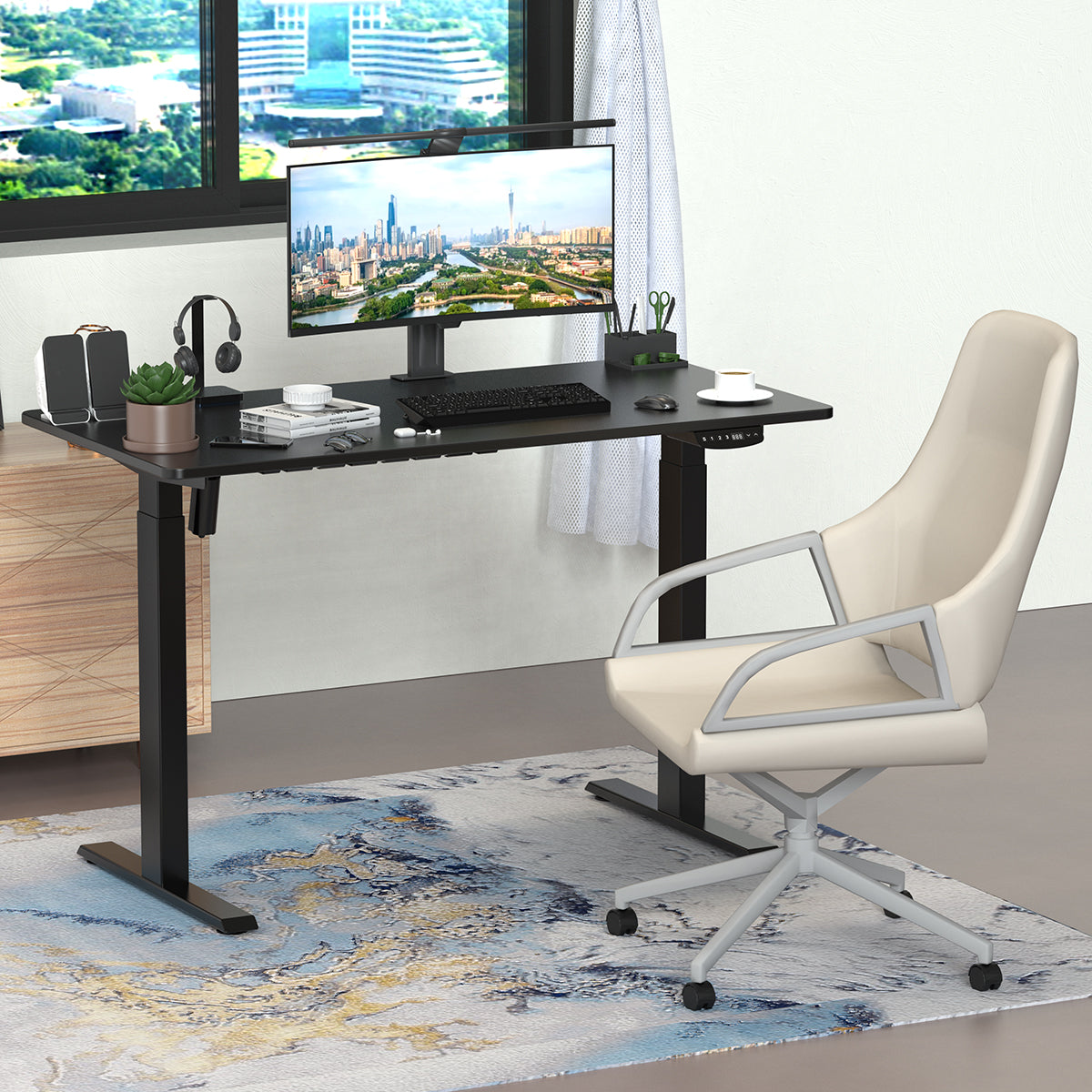 Antenni 3 Leg Standing Office Desk - BK3