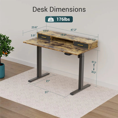 Electric Office Desk with Storage