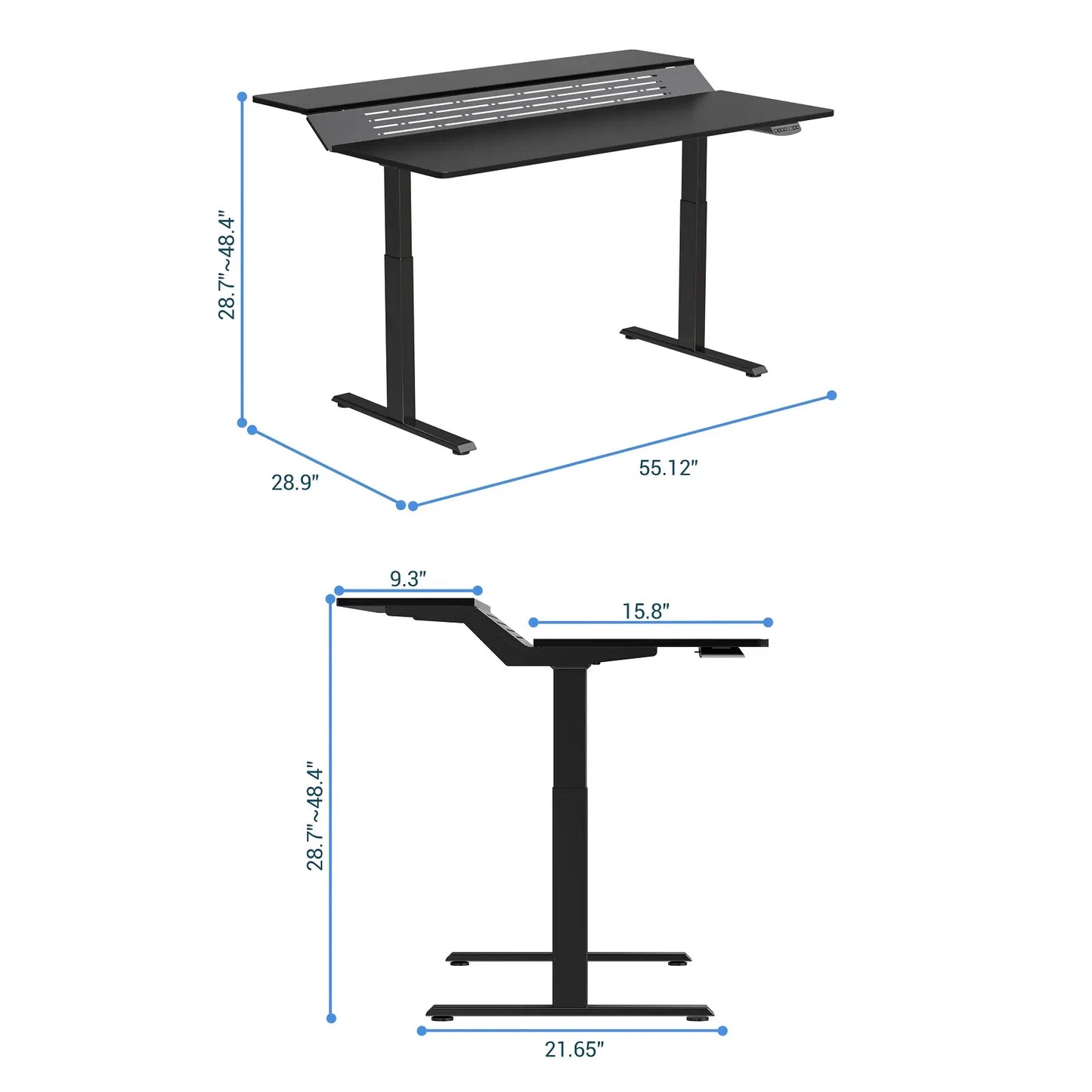 Height Adjustable Office Desk 2 Tiers – AS2